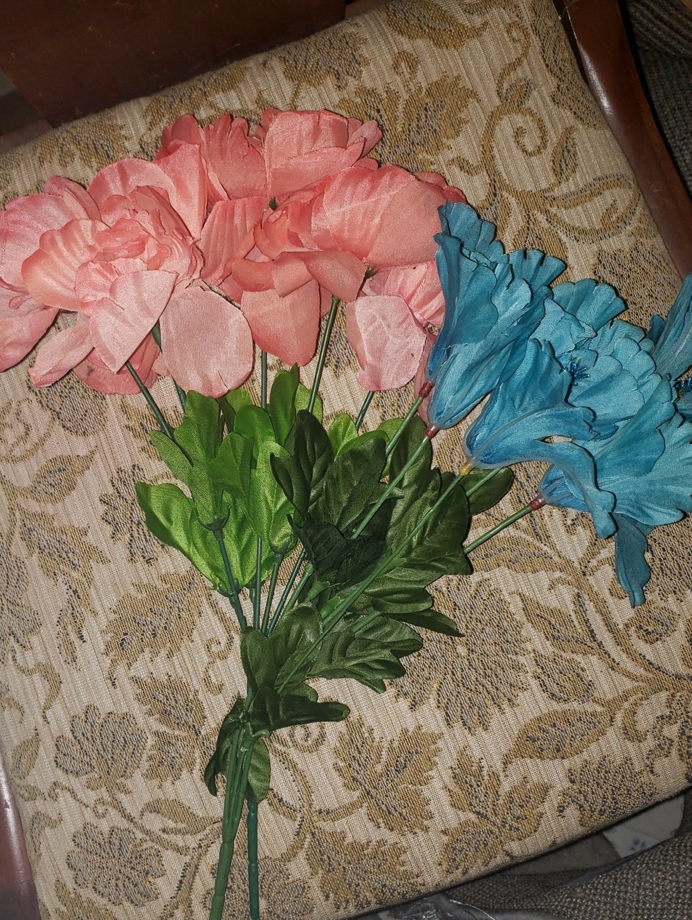 Pink and Blue Artificial Flower Bouquet